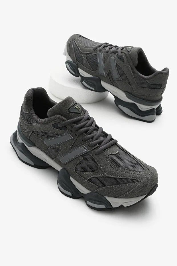 Sneakers New B Unisex Gri-Bej – Adidași comozi damă și bărbați, talpă groasă