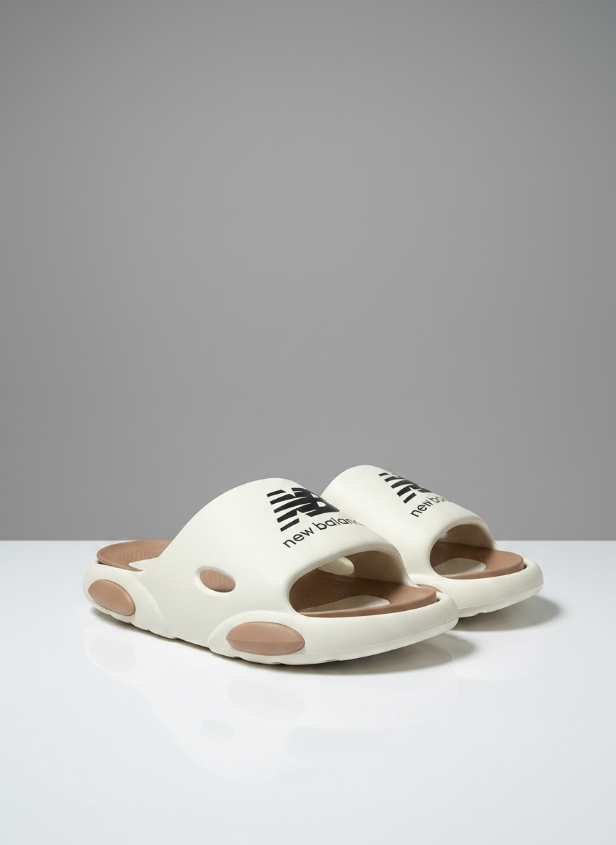 Papuci copii New B – Alb/Negru