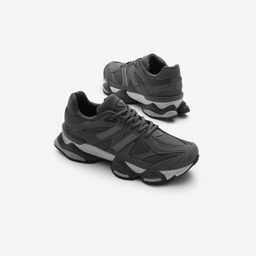 Sneakers New B Unisex Gri-Bej – Adidași comozi damă și bărbați, talpă groasă