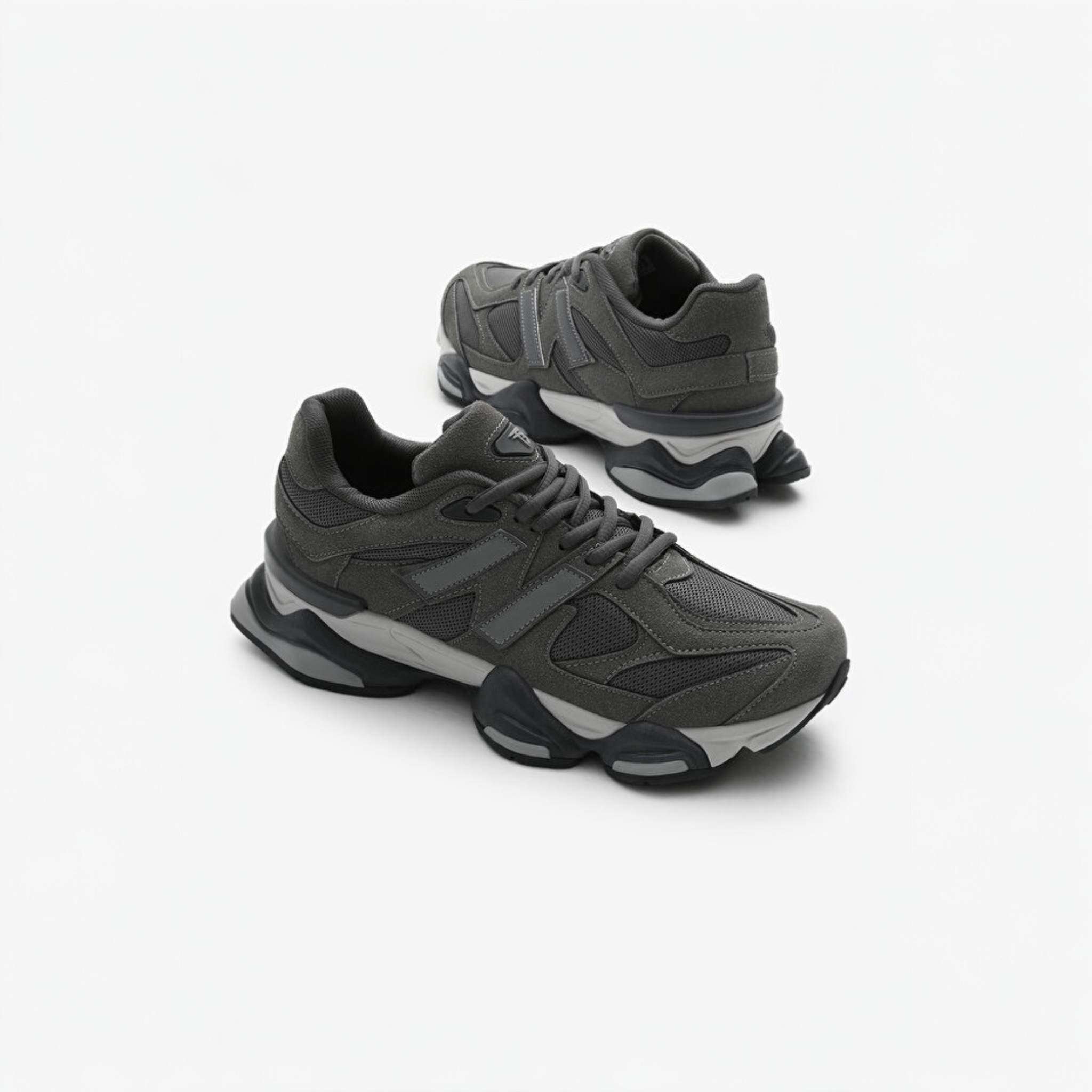 Sneakers New B Unisex Gri-Bej – Adidași comozi damă și bărbați, talpă groasă
