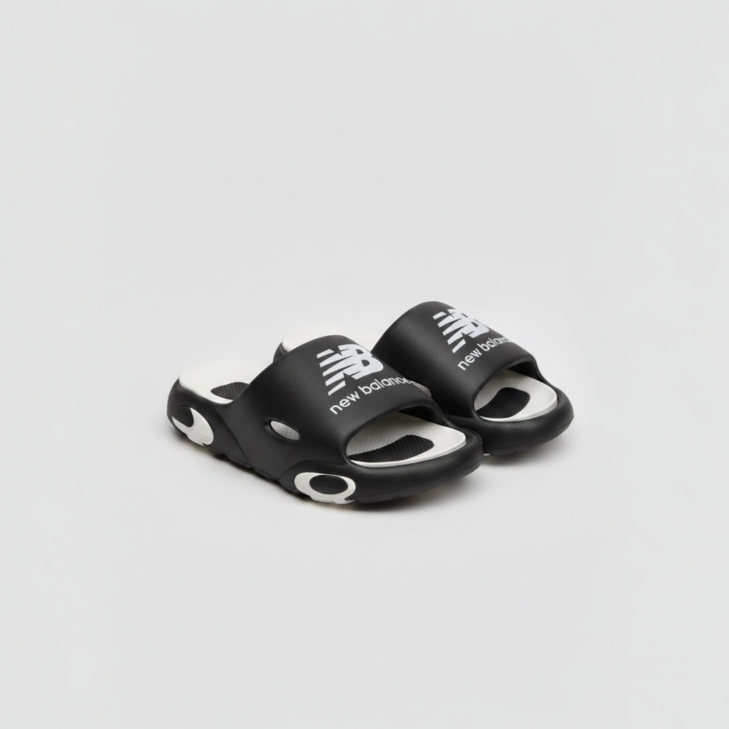 Papuci copii New B – Negru/Alb